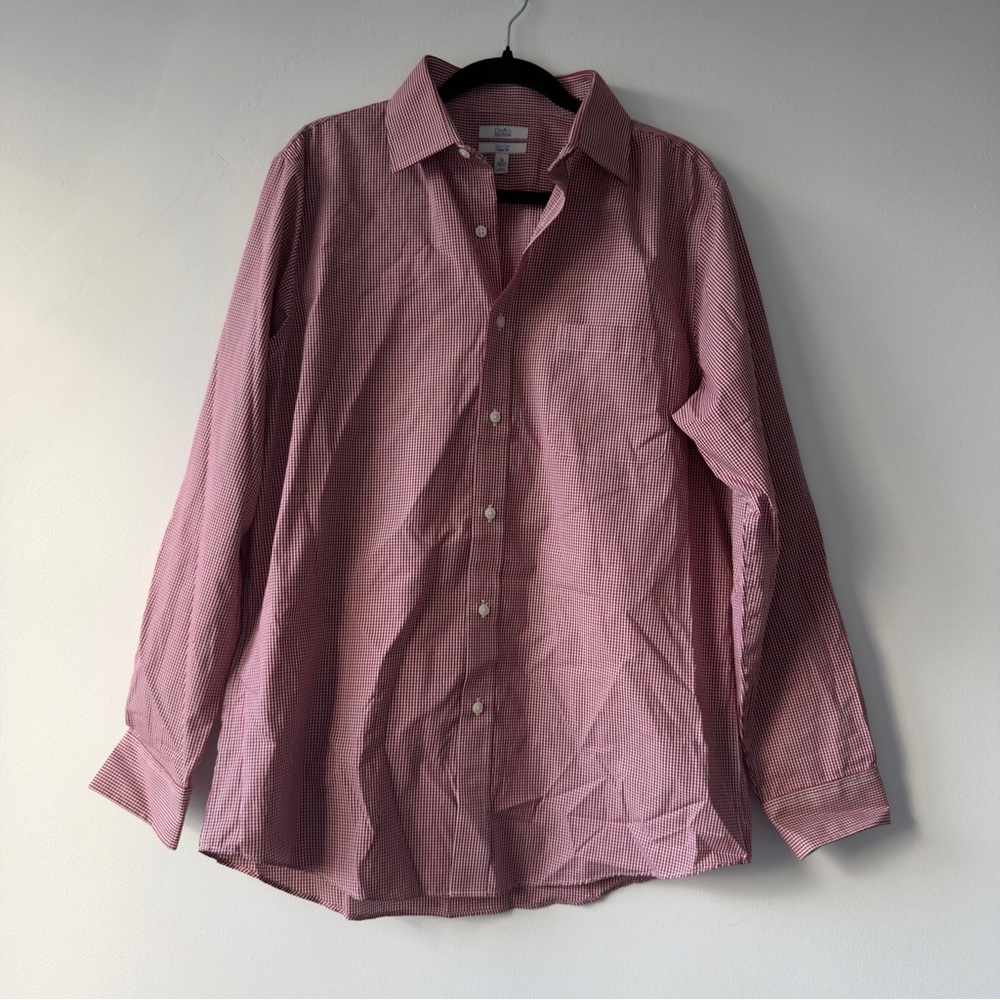 croft & barrow Men's Pink Micro-Check Dress Shirt